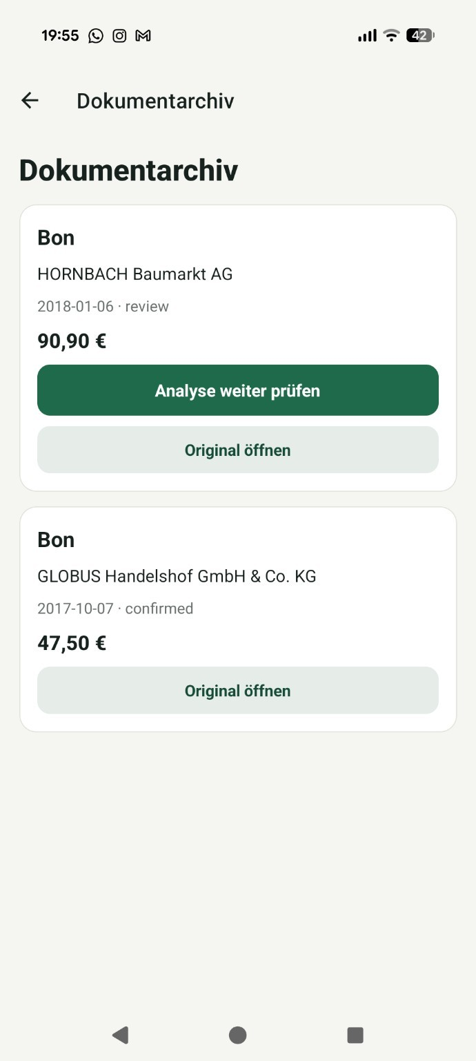 Echte Android-Alpha: Analysezustand